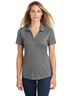 Sport-Tek Ladies PosiCharge Tri-Blend Wicking Polo 21 Sport-Tek Ladies PosiCharge Tri-Blend Wicking Polo -Thread Logic Store Sport Tek Ladies PosiCharge Tri Blend Wicking Polo Dark Grey Heather S 3