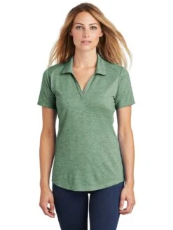 Sport-Tek Ladies PosiCharge Tri-Blend Wicking Polo 23 Sport-Tek Ladies PosiCharge Tri-Blend Wicking Polo -Thread Logic Store Sport Tek Ladies PosiCharge Tri Blend Wicking Polo Forest Green Heather S 5