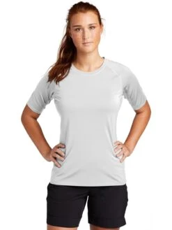 Sport-Tek Ladies Rashguard Tee -Thread Logic Store Sport Tek Ladies Rashguard Tee White S 9