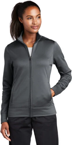 Sport-Tek Ladies Sport-Wick Fleece Full-Zip Jacket -Thread Logic Store Sport Tek Ladies Sport Wick Fleece Full Zip Jacket Dark Smoke Grey S 3