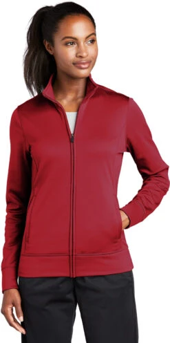 Sport-Tek Ladies Sport-Wick Fleece Full-Zip Jacket -Thread Logic Store Sport Tek Ladies Sport Wick Fleece Full Zip Jacket Deep Red S 5