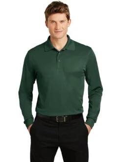 Sport-Tek Long Sleeve Micropique Sport-Wick Polo -Thread Logic Store Sport Tek Long Sleeve Micropique Sport Wick Polo Forest Green S 3