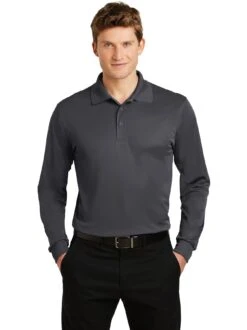 Sport-Tek Long Sleeve Micropique Sport-Wick Polo -Thread Logic Store Sport Tek Long Sleeve Micropique Sport Wick Polo Iron Grey S 5