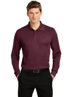Sport-Tek Long Sleeve Micropique Sport-Wick Polo -Thread Logic Store Sport Tek Long Sleeve Micropique Sport Wick Polo Maroon S 7