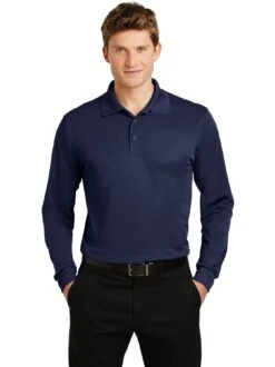 Sport-Tek Long Sleeve Micropique Sport-Wick Polo -Thread Logic Store Sport Tek Long Sleeve Micropique Sport Wick Polo True Navy S 9