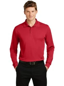 Sport-Tek Long Sleeve Micropique Sport-Wick Polo -Thread Logic Store Sport Tek Long Sleeve Micropique Sport Wick Polo True Red S 11