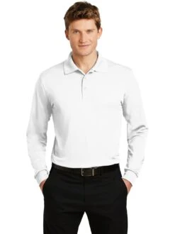 Sport-Tek Long Sleeve Micropique Sport-Wick Polo -Thread Logic Store Sport Tek Long Sleeve Micropique Sport Wick Polo White S 15