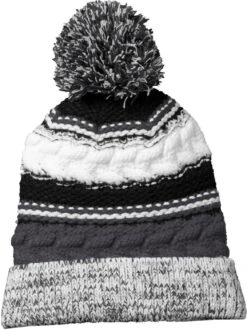 Sport-Tek Pom Pom Team Beanie -Thread Logic Store Sport Tek Pom Pom Team Beanie Iron GreyBlackWhite OSFA 2