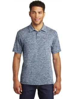 Sport-Tek PosiCharge Electric Heather Polo -Thread Logic Store Sport Tek PosiCharge Electric Heather Polo True Navy Electric S 9