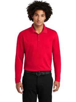 Sport-Tek PosiCharge RacerMesh Long Sleeve Polo -Thread Logic Store Sport Tek PosiCharge RacerMesh Long Sleeve Polo True Red S 10