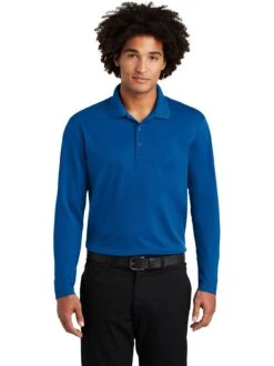 Sport-Tek PosiCharge RacerMesh Long Sleeve Polo -Thread Logic Store Sport Tek PosiCharge RacerMesh Long Sleeve Polo True Royal S 12
