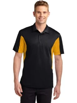 Sport-Tek Side Blocked Micropique Polo Shirt -Thread Logic Store Sport Tek Side Blocked Micropique Polo Shirt BlackGold S 4