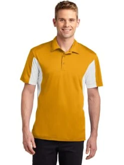 Sport-Tek Side Blocked Micropique Polo Shirt -Thread Logic Store Sport Tek Side Blocked Micropique Polo Shirt GoldWhite S 13
