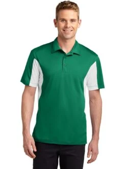 Sport-Tek Side Blocked Micropique Polo Shirt -Thread Logic Store Sport Tek Side Blocked Micropique Polo Shirt Kelly GreenWhite S 14