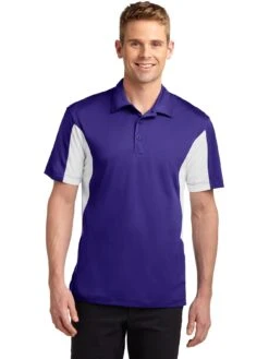 Sport-Tek Side Blocked Micropique Polo Shirt -Thread Logic Store Sport Tek Side Blocked Micropique Polo Shirt PurpleWhite S 16
