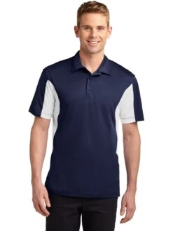 Sport-Tek Side Blocked Micropique Polo Shirt -Thread Logic Store Sport Tek Side Blocked Micropique Polo Shirt True NavyWhite S 15