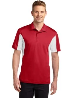 Sport-Tek Side Blocked Micropique Polo Shirt -Thread Logic Store Sport Tek Side Blocked Micropique Polo Shirt True RedWhite S 17