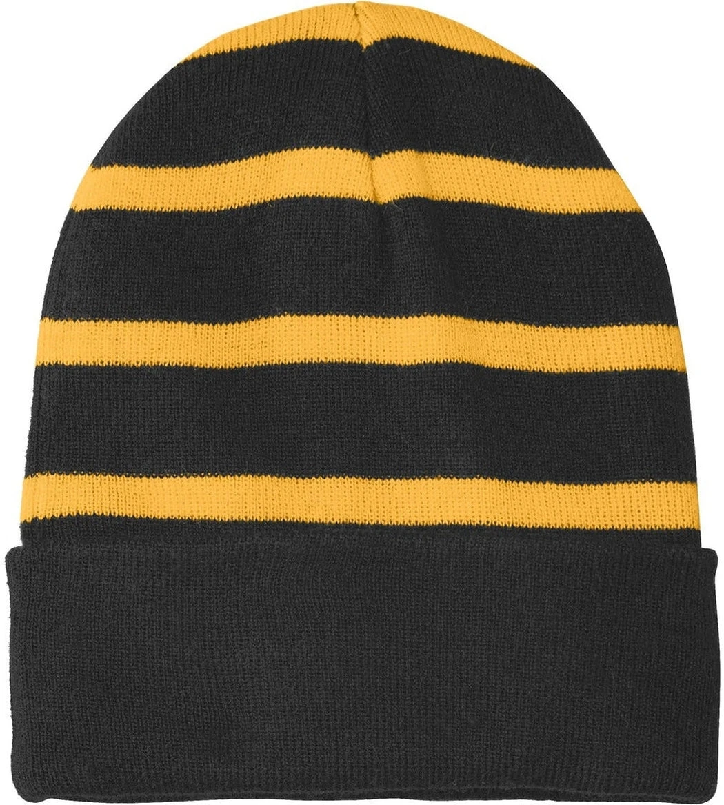 Sport-Tek Striped Beanie Solid Band 2 Sport-Tek Striped Beanie Solid Band - Image 2