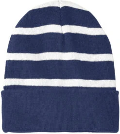 Sport-Tek Striped Beanie Solid Band 14 Sport-Tek Striped Beanie Solid Band -Thread Logic Store Sport Tek Striped Beanie Solid Band True NavyWhite OSFA 6