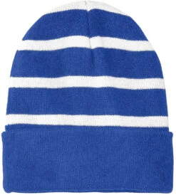 Sport-Tek Striped Beanie Solid Band 15 Sport-Tek Striped Beanie Solid Band -Thread Logic Store Sport Tek Striped Beanie Solid Band True RoyalWhite OSFA 7