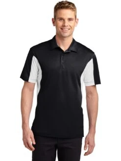 Sport-Tek Tall Side Blocked Sport Wick Polo -Thread Logic Store Sport Tek Tall Side Blocked Sport Wick Polo BlackWhite LT 3