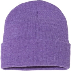 Sportsman Solid 12" Cuffed Beanie -Thread Logic Store Sportsman Solid 12 Cuffed Beanie Heather Purple 1 Size 15