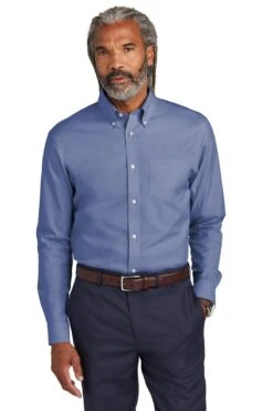 Brooks Brothers Tall Wrinkle-Free Stretch Pinpoint Shirt -Thread Logic Store TBB18000 cobaltblue model front 9d5a686e 2b78 4237 ad85 e94fe6c46d1e