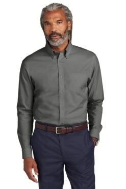 Brooks Brothers Tall Wrinkle-Free Stretch Pinpoint Shirt -Thread Logic Store TBB18000 deepblack model front 75d25f57 f060 4059 a4b1 53f8f881c62b