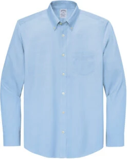 Brooks Brothers Tall Wrinkle-Free Stretch Pinpoint Shirt -Thread Logic Store TBB18000 newportblue flat front 679b045f 5406 4faf be9a bee293f4a698