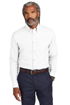 Brooks Brothers Tall Wrinkle-Free Stretch Pinpoint Shirt -Thread Logic Store TBB18000 white model front 0ab27618 cf4c 463f 9715 3f939c3d5c6a