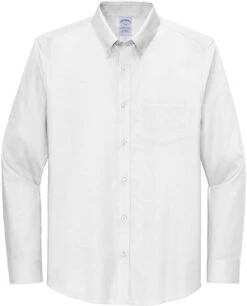 Brooks Brothers Tall Wrinkle-Free Stretch Nailhead Shirt -Thread Logic Store TBB18002 white flat front f268a470 8d16 4a42 9db6 28e3c823d09e