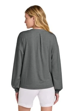 OUTLET-TravisMathew Ladies Long Weekend V-Neck -Thread Logic Store TM1LD009 darkgreyheather model back