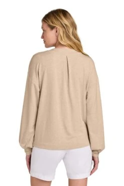 OUTLET-TravisMathew Ladies Long Weekend V-Neck -Thread Logic Store TM1LD009 naturalheather model back