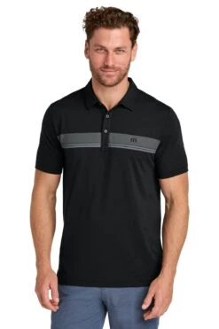 TravisMathew Glenview Stripe Polo 15 TravisMathew Glenview Stripe Polo -Thread Logic Store TMA41462 black model front