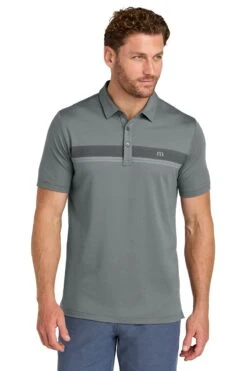 TravisMathew Glenview Stripe Polo 21 TravisMathew Glenview Stripe Polo -Thread Logic Store TMA41462 quietshadegrey model front