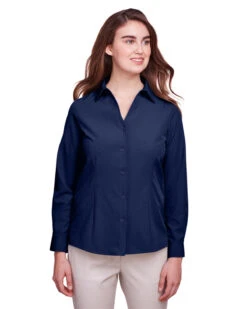 UltraClub Ladies Bradley Performance Woven Shirt -Thread Logic Store UltraClub Ladies Bradley Performance Woven Shirt Navy S 10