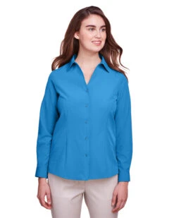 UltraClub Ladies Bradley Performance Woven Shirt -Thread Logic Store UltraClub Ladies Bradley Performance Woven Shirt Pacific Blue S 13