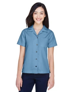 UltraClub Ladies Cabana Breeze Camp Shirt -Thread Logic Store UltraClub Ladies Cabana Breeze Camp Shirt Wedgewood XS 13