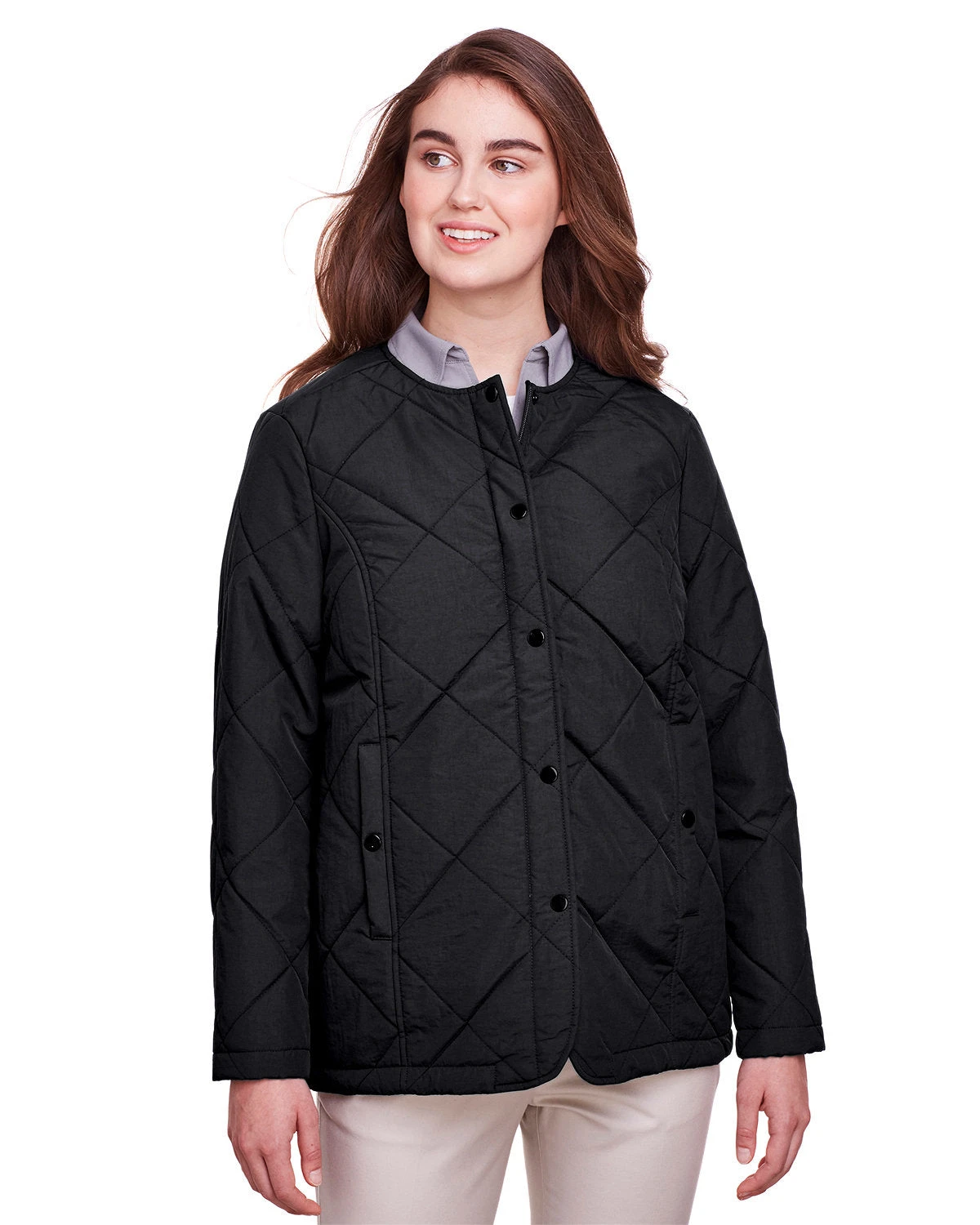 UltraClub Ladies Dawson Quilted Hacking Jacket 2 UltraClub Ladies Dawson Quilted Hacking Jacket - Image 2