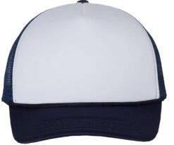 Valucap Foam Mesh-Back Trucker Cap -Thread Logic Store Valucap Foam Mesh Back Trucker Cap WhiteNavy OSFA 16