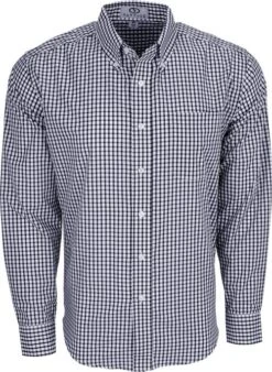 Vantage Easy-Care Gingham Check Shirt -Thread Logic Store Vantage Easy Care Gingham Check Shirt NavyWhite S 6