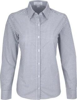 Vantage Ladies Easy-Care Gingham Check Shirt 9 Vantage Ladies Easy-Care Gingham Check Shirt -Thread Logic Store Vantage Ladies Easy Care Gingham Check Shirt GreyWhite S 3