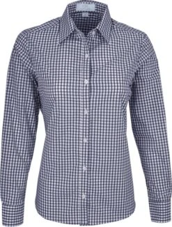 Vantage Ladies Easy-Care Gingham Check Shirt 11 Vantage Ladies Easy-Care Gingham Check Shirt -Thread Logic Store Vantage Ladies Easy Care Gingham Check Shirt NavyWhite S 5