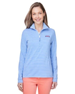 Vineyard Vines Ladies Microstripe Sankaty Half-Zip Pullover -Thread Logic Store Vineyard Vines Ladies Microstripe Sankaty Half Zip Pullover Blue XS 4