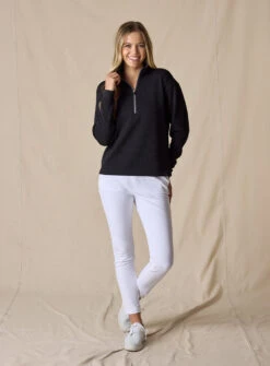 Straight Down Ladies Opal Quarter Zip -Thread Logic Store W60365 BLK 4 cd5c8832 a9a4 4308 8b4a a1e597505163