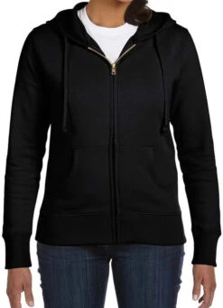 Econscious Ladies 9 Oz. Organic/Recycled Full-Zip Hood -Thread Logic Store econscious Ladies 9 oz OrganicRecycled Full Zip Hood Black S 5