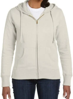 Econscious Ladies 9 Oz. Organic/Recycled Full-Zip Hood -Thread Logic Store econscious Ladies 9 oz OrganicRecycled Full Zip Hood Polar Bear S 3
